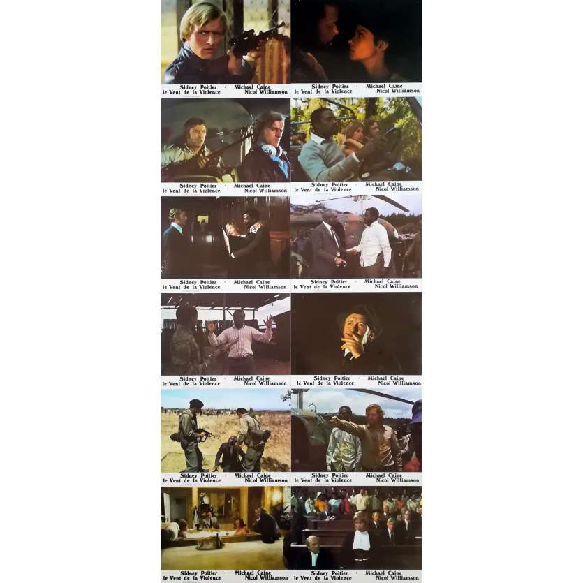 THE WILBY CONSPIRACY Original Lobby Cards x16 - 9x12 in. - 1975 - Ralph Nelson, Michael Caine