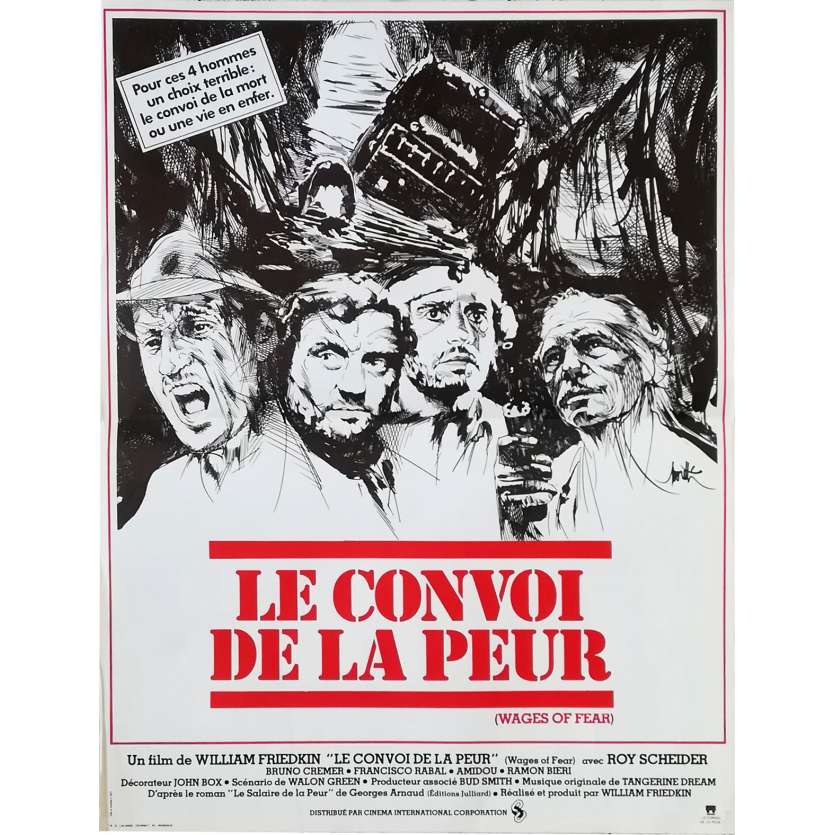 LE CONVOI DE LA PEUR Affiche de film  - 40x60 cm. - 1977 - Roy Sheider, William Friedkin
