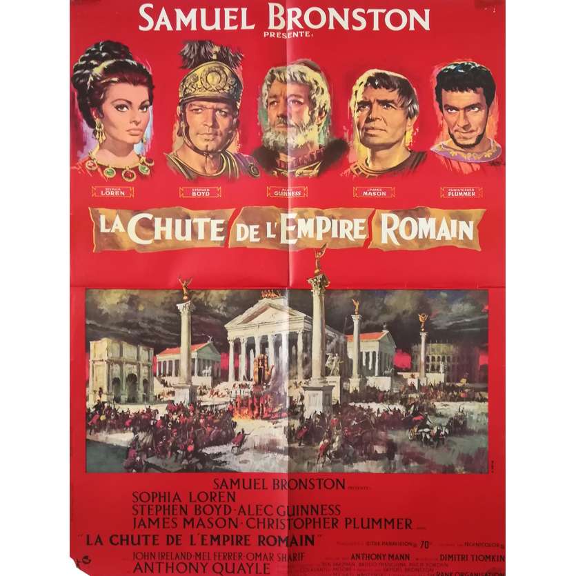 LA CHUTE DE L'EMPIRE ROMAIN Affiche de film - 60x80 cm. - 1964 - Sophia Loren, Anthony Mann