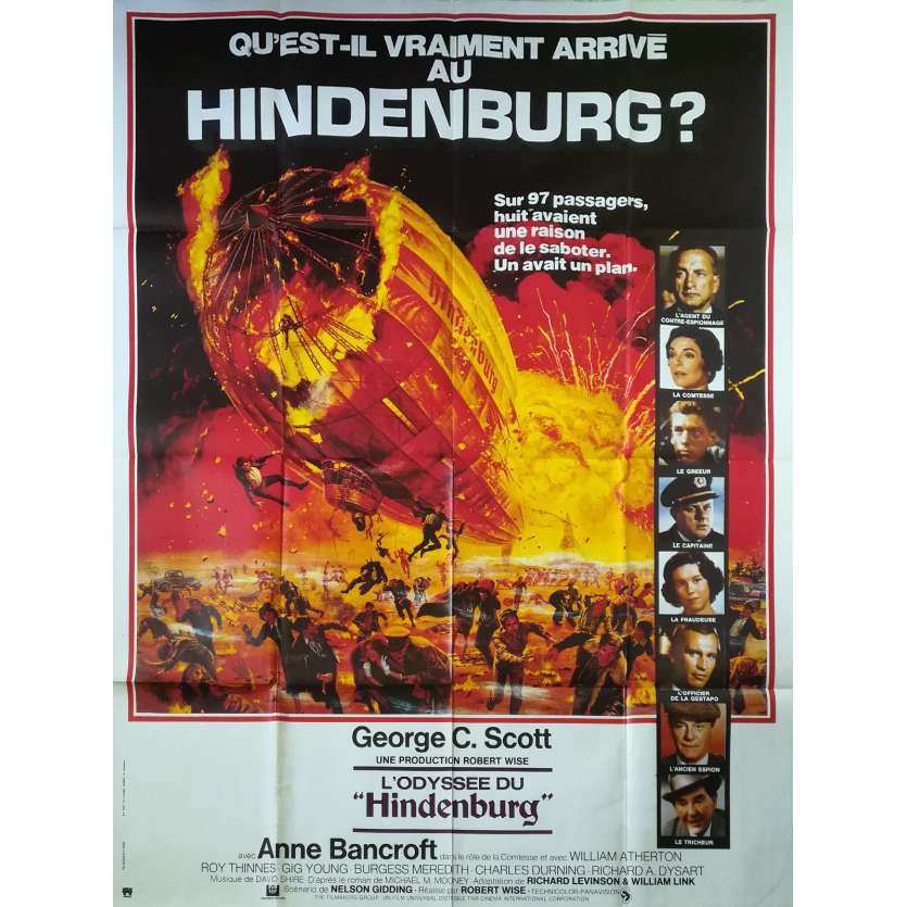 L'ODYSSEE DU HINDENBURG Affiche de film - 120x160 cm. - 1975 - George C. Scott, Robert Wise