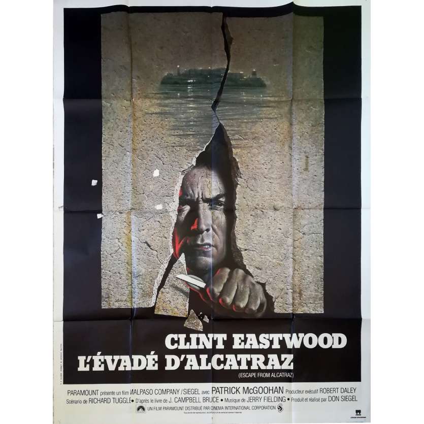 L'EVADE D'ALCATRAZ Affiche de film  - 120x160 cm. - 1979 - Clint Eastwood, Don Siegel