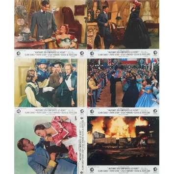 GONE WITH THE WIND Original Lobby Cards x6 - 9x12 in. - R1960 - Victor Flemming, Clark Gable
