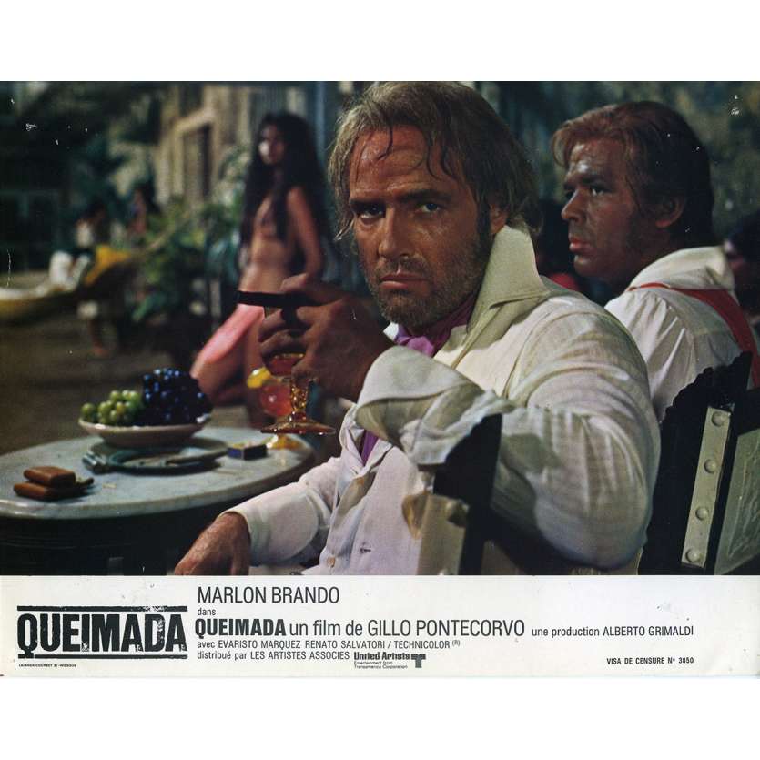 BURN! Original Lobby Card  - 9x12 in. - 1969 - Gillo Pontecorvo, Marlon Brando