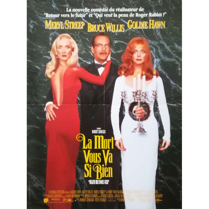 DEATH BECOMES HER Original Movie Poster  - 15x21 in. - 1992 - Robert Zemeckis, Bruce Willis