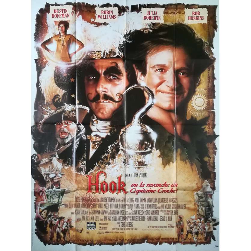 HOOK Affiche de film - 120x160 cm. - 1991 - Dustin Hoffman, Steven Spielberg