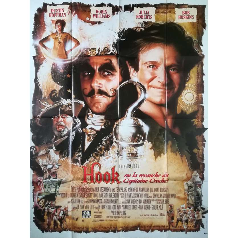 HOOK Original Movie Poster - 47x63 in. - 1991 - Steven Spielberg, Dustin Hoffman