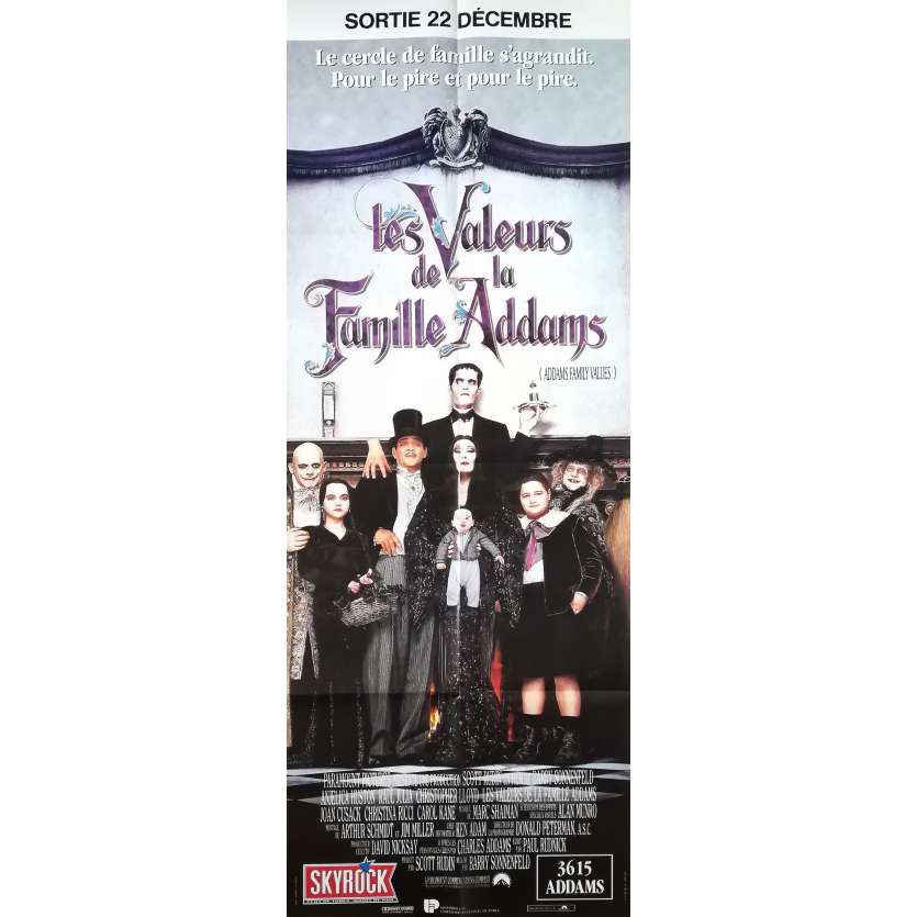 ADDAMS FAMILY VALUES Original Movie Poster - 23x63 in. - 1991 - Barry Sonnefeld, Christina Ricci