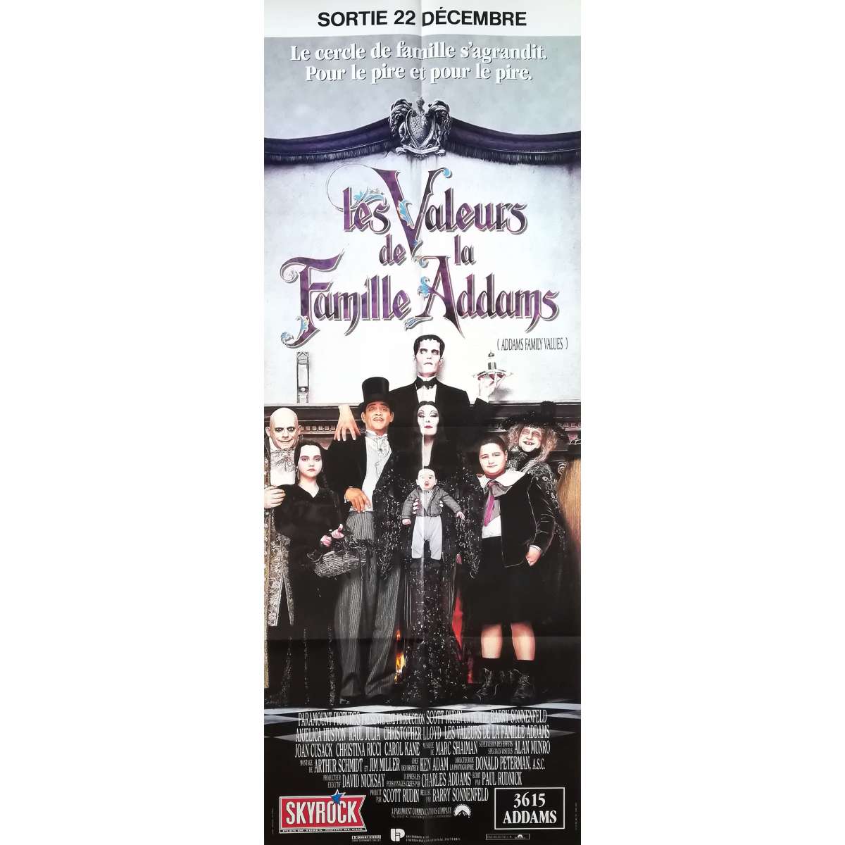 Les Valeurs De La Famille Addams Distribution Affiche de LES VALEURS DE LA FAMILLE ADDAMS / ADDAMS FAMILY VALUES