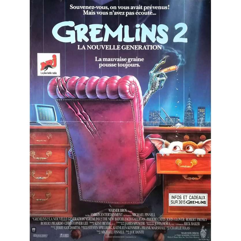 GREMLINS 2 Original Movie Poster  - 15x21 in. - 1990 - Joe Dante, Zach Galligan
