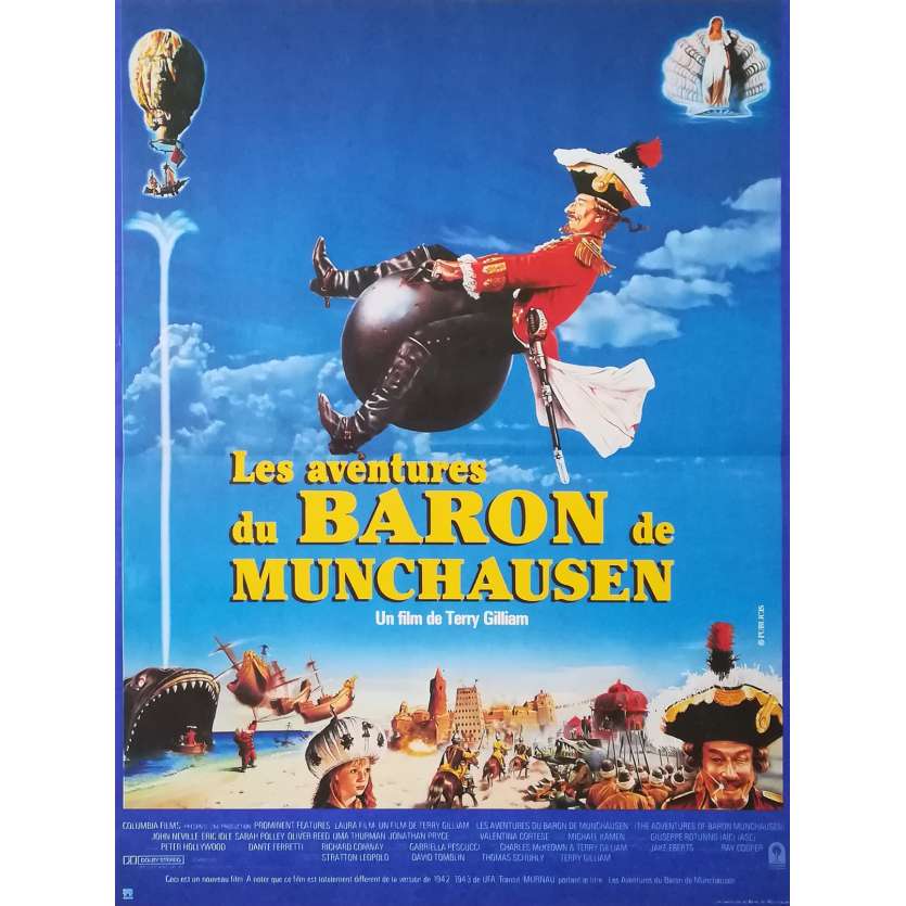 THE ADVENTURES OF BARON MUNCHAUSEN Original Movie Poster  - 15x21 in. - 1988 - Terry Gilliam, John Neville