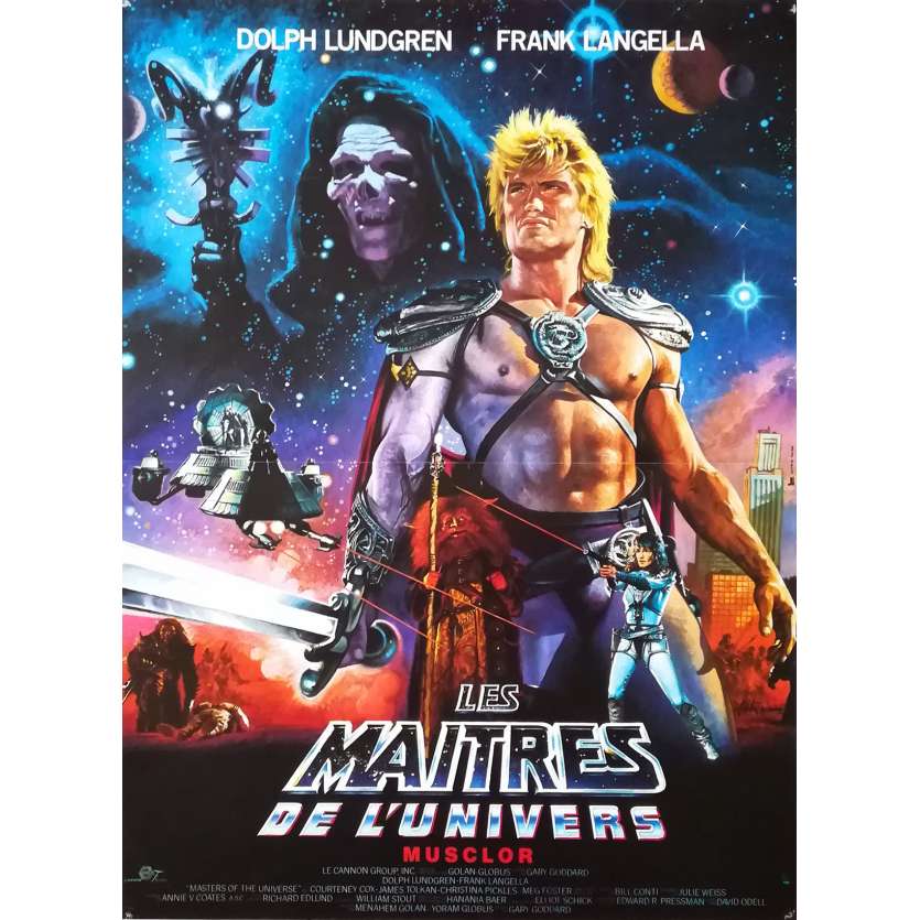 MASTERS OF THE UNIVERSE Original Movie Poster  - 15x21 in. - 1987 - Gary Goddard, Dolph Lundgren