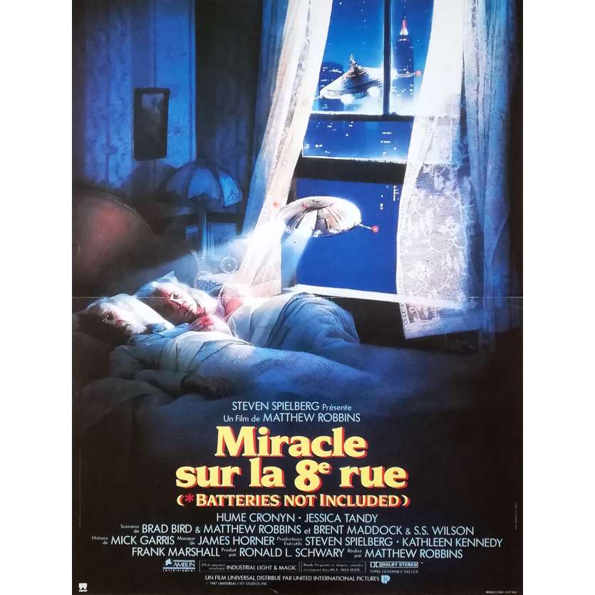 BATTERIES NOT INCLUDED Original Movie Poster  - 15x21 in. - 1987 - Matthew Robbins, Hume Cronyn
