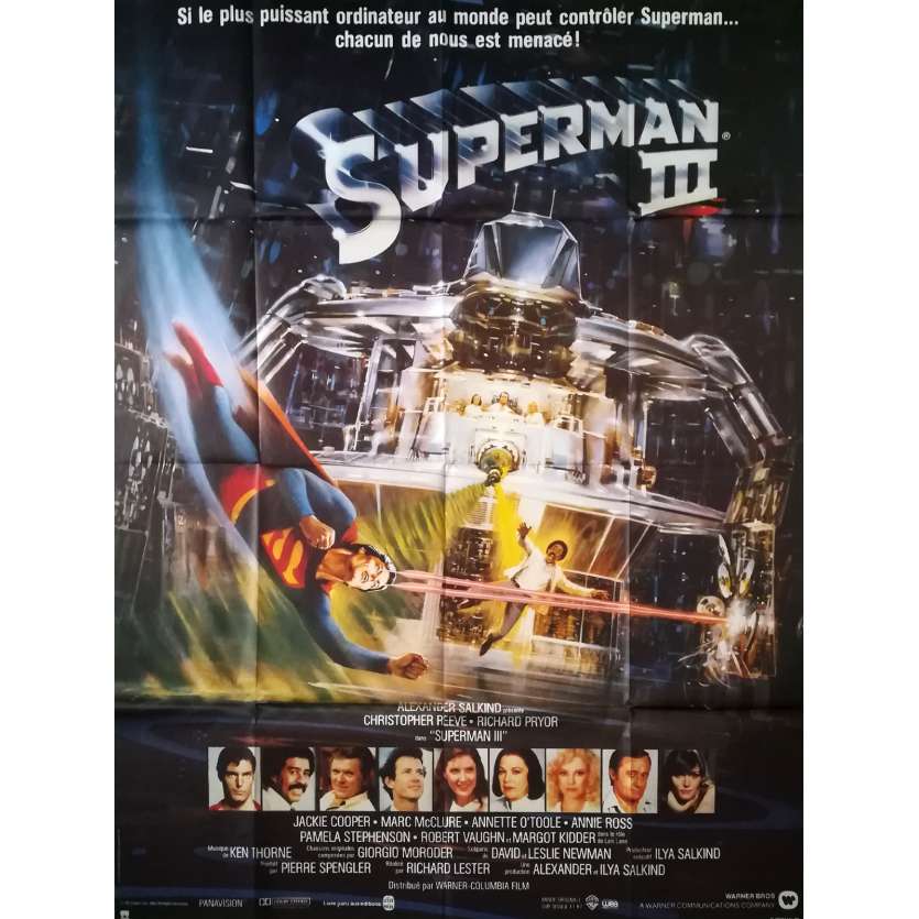 SUPERMAN 3 Original Movie Poster  - 47x63 in. - 1983 - Richard Lester, Christopher Reeves