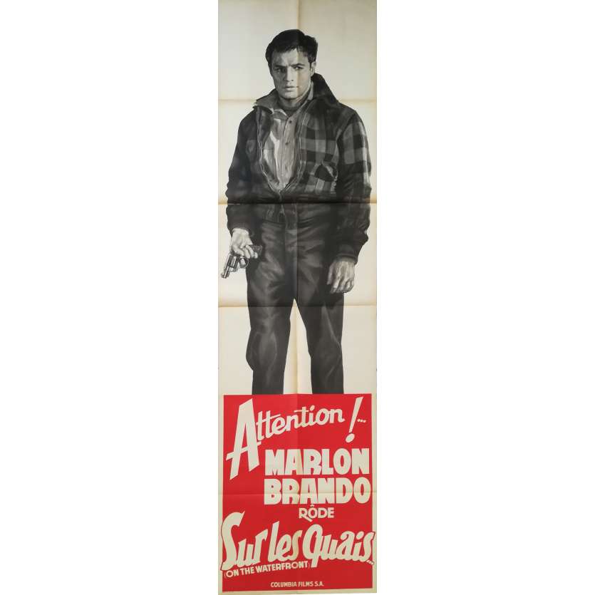 SUR LES QUAIS Affiche de film  - 80x240 cm. - 1954 - Marlon Brando, Elia Kazan, Rare !