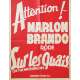 SUR LES QUAIS Affiche de film  - 80x240 cm. - 1954 - Marlon Brando, Elia Kazan, Rare !