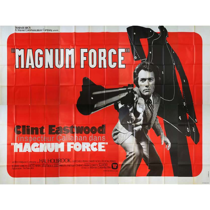 MAGNUM FORCE Original French Billboard Poster  - 158x118 in. - 1973 - Clint Eastwood, Dirty Harry, Rare!