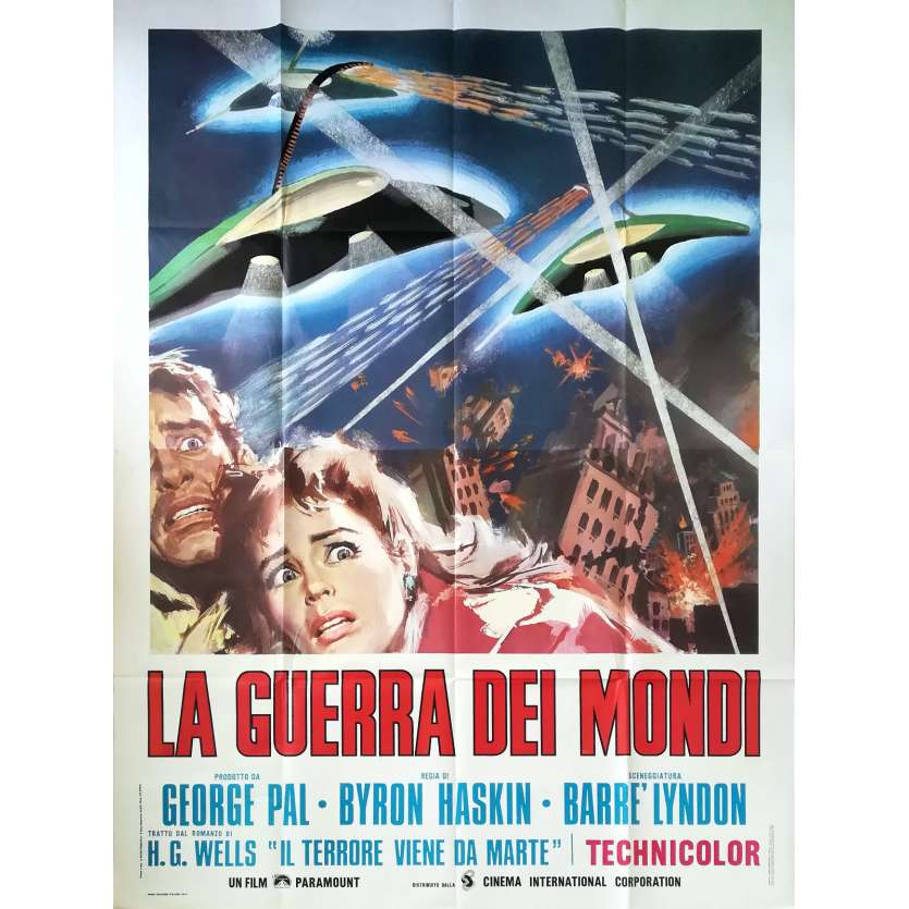 THE WAR OF THE WORLDS Original Movie Poster  - 55x70 in. - R1960 - Byron Haskin, Gene Barry