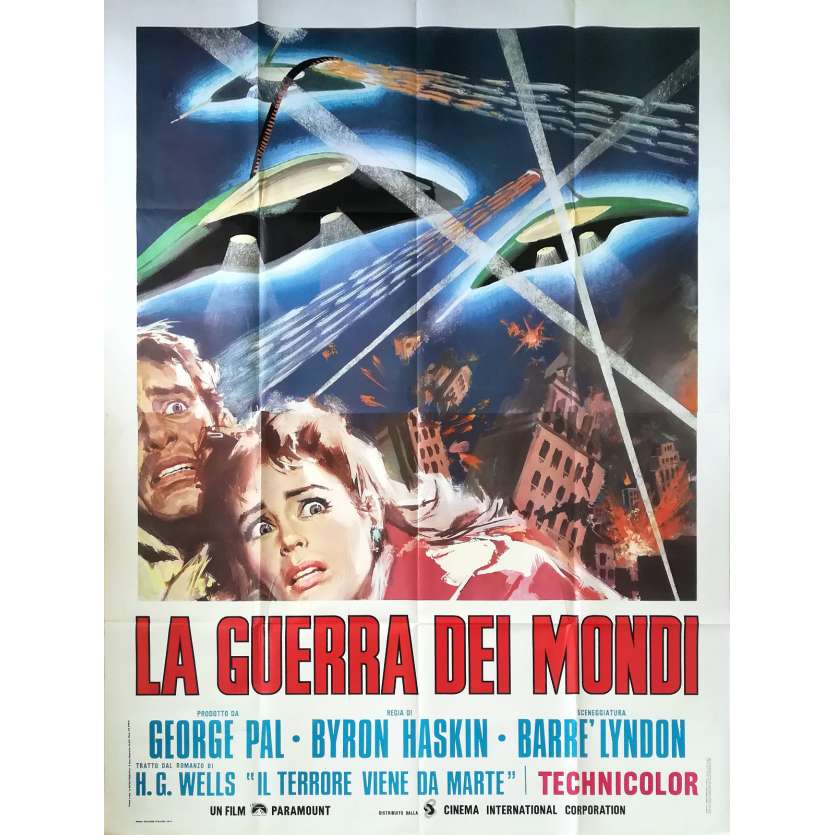 THE WAR OF THE WORLDS Original Movie Poster - 55x70 in. - R1960 - Byron Haskin, Gene Barry