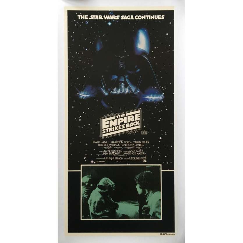 STAR WARS - L'EMPIRE CONTRE ATTAQUE Affiche de film entoilée  - 33x78 cm. - 1980 - George Lucas, Rare !