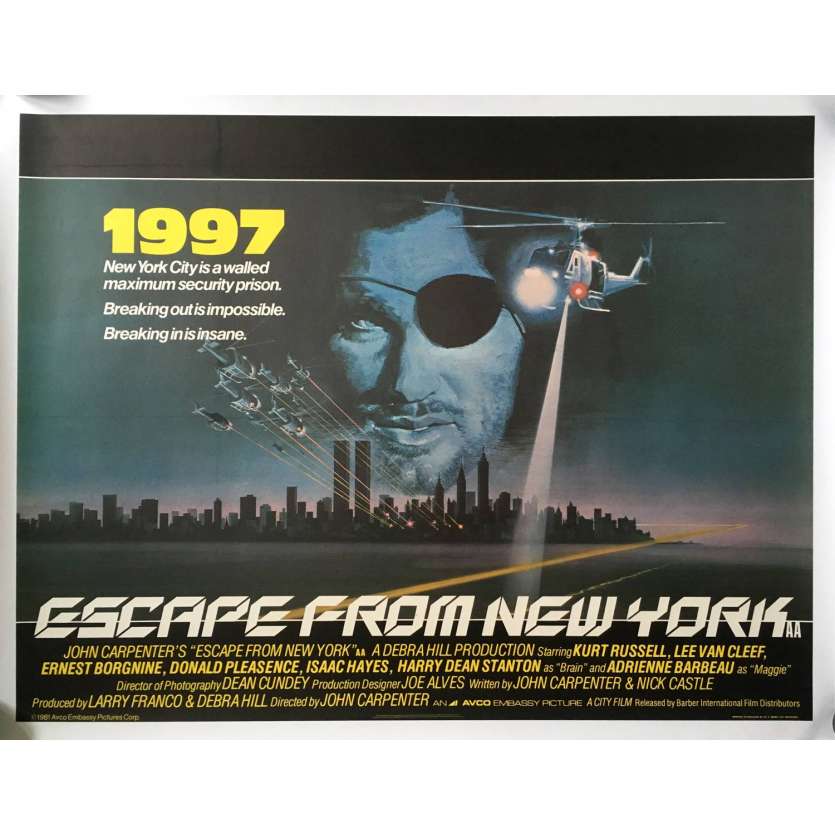 ESCAPE FROM NEW-YORK Original British Quad Movie Poster, On LINEN - 1981 - John Carpenter