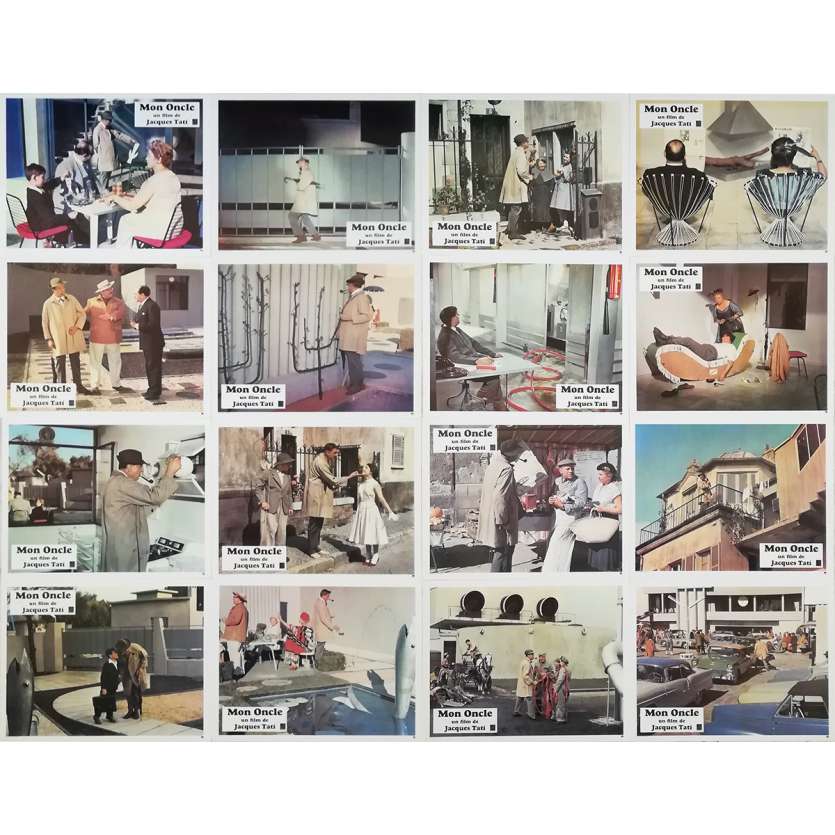 MON ONCLE Original Lobby Cards x16 - 10x12 in. - 1958 - Jacques Tati, Jean-Pierre Zola