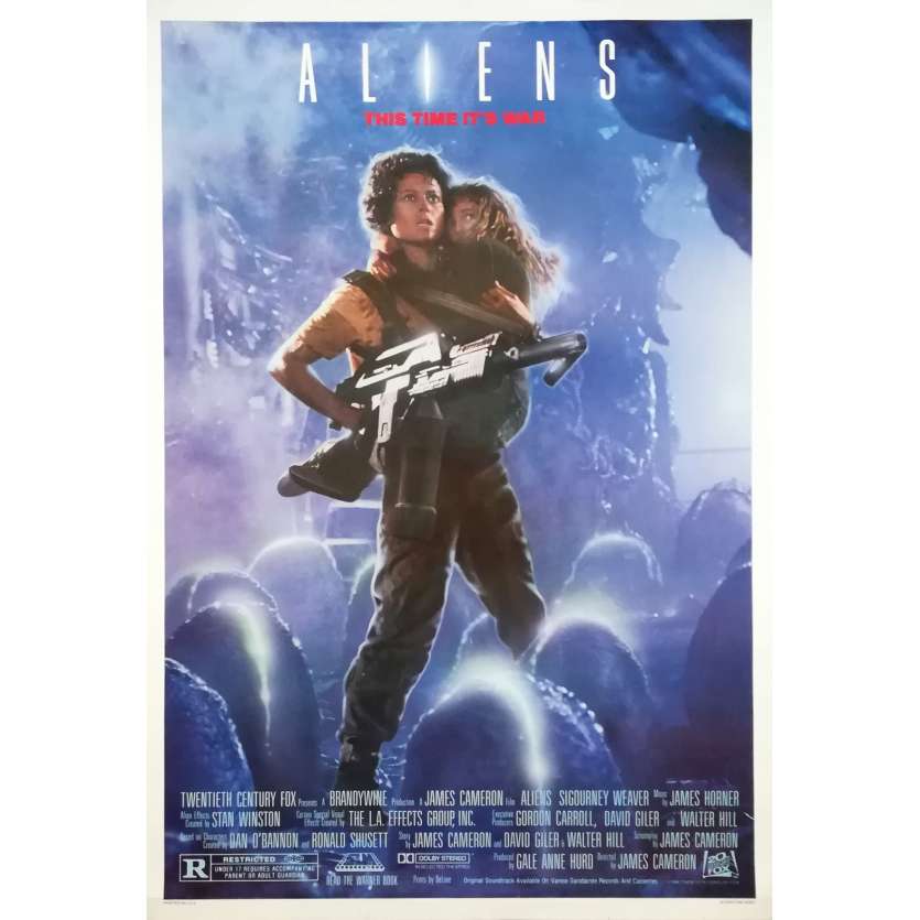 ALIENS Original Recalled Movie Poster  - 27x40 in. - 1986 - James Cameron, Sigourney Weaver