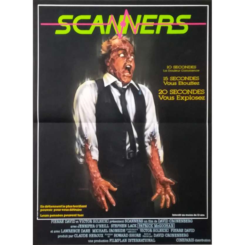 SCANNERS Affiche de film  - 40x60 cm. - 1981 - Patrick McGoohan, David Cronenberg