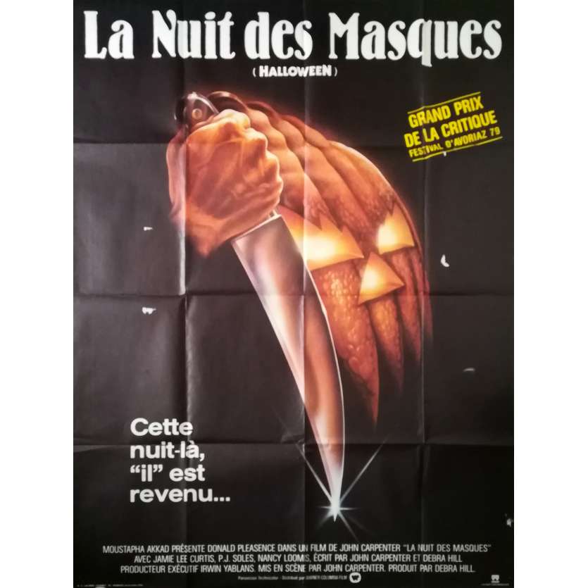 HALLOWEEN LA NUIT DES MASQUES Affiche de film - 120x160 cm. - 1978 - Jamie Lee Curtis, John Carpenter