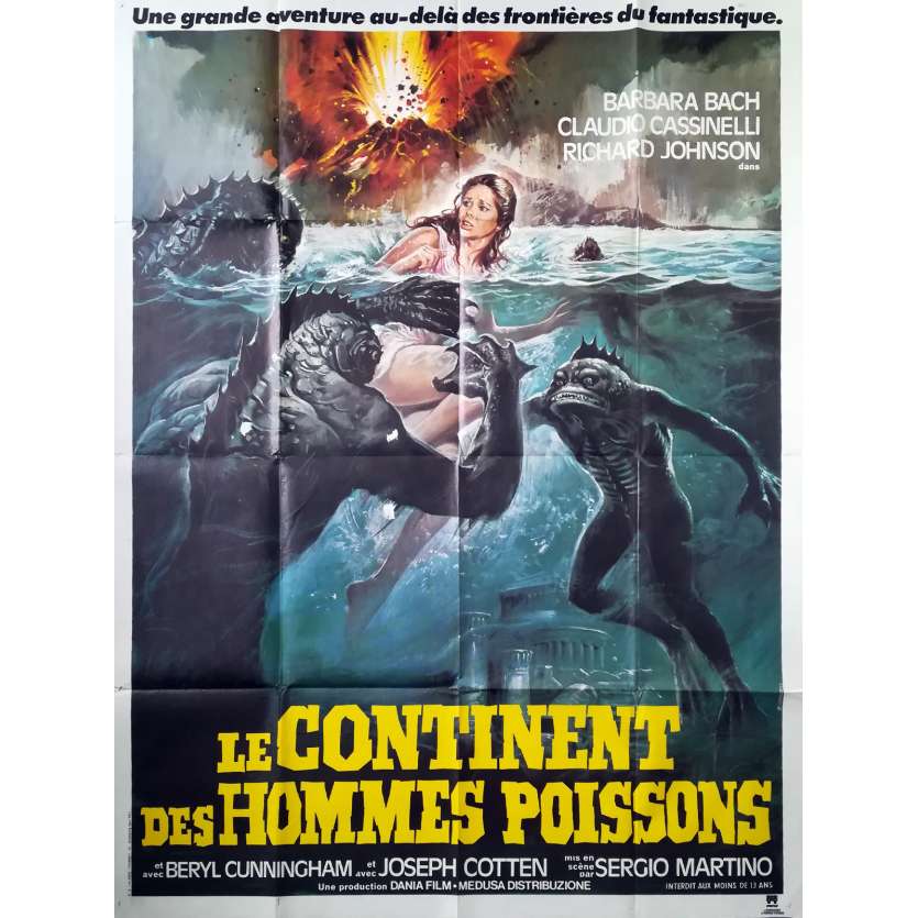 LE CONTINENT DES HOMMES POISSONS Affiche de film - 120x160 cm. - 1979 - Barbara Bach, Sergio Martino