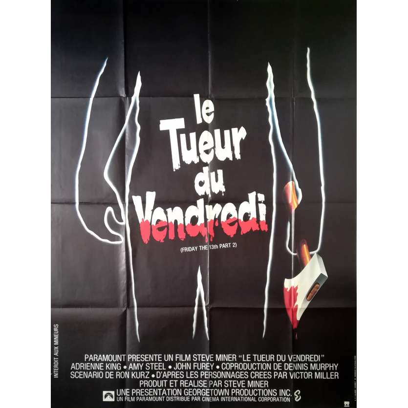 VENDREDI 13 - LE TUEUR DU VENDREDI Affiche de film  - 120x160 cm. - 1981 - Betsy Palmer, Steve Miner