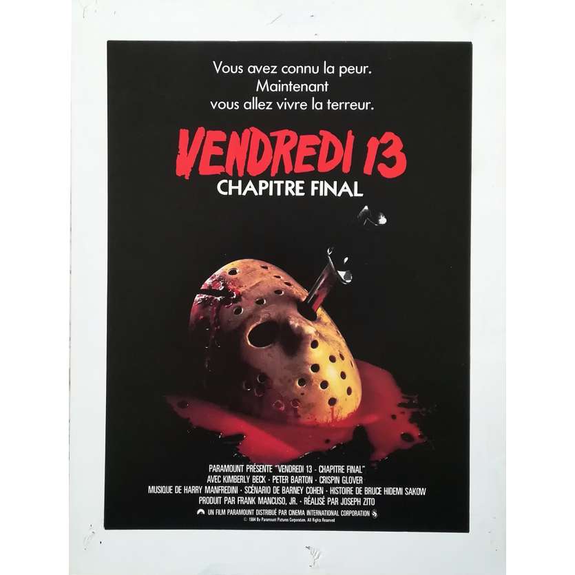 Friday THE 13TH THE FINAL CHAPTER Original Herald - 9x12 in. - 1984 - Joseph Zito, Erich Anderson