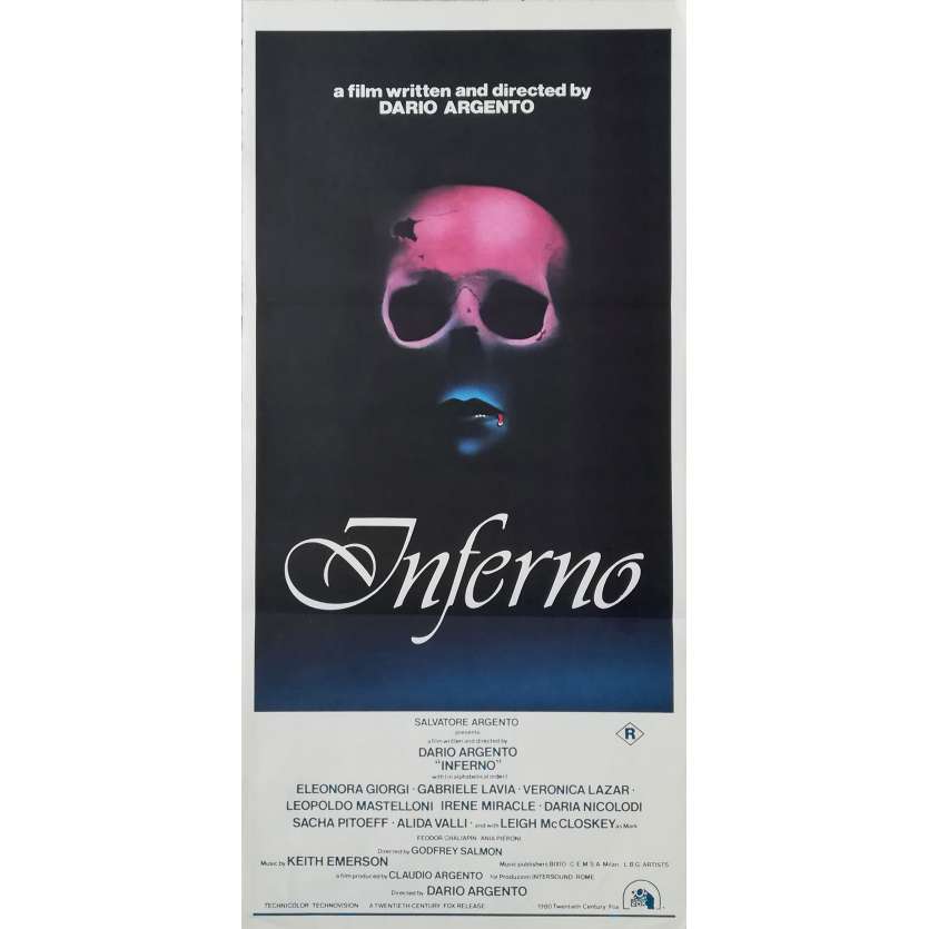 INFERNO Original Movie Poster  - 13x30 in. - 1980 - Dario Argento, Daria Nicolodi