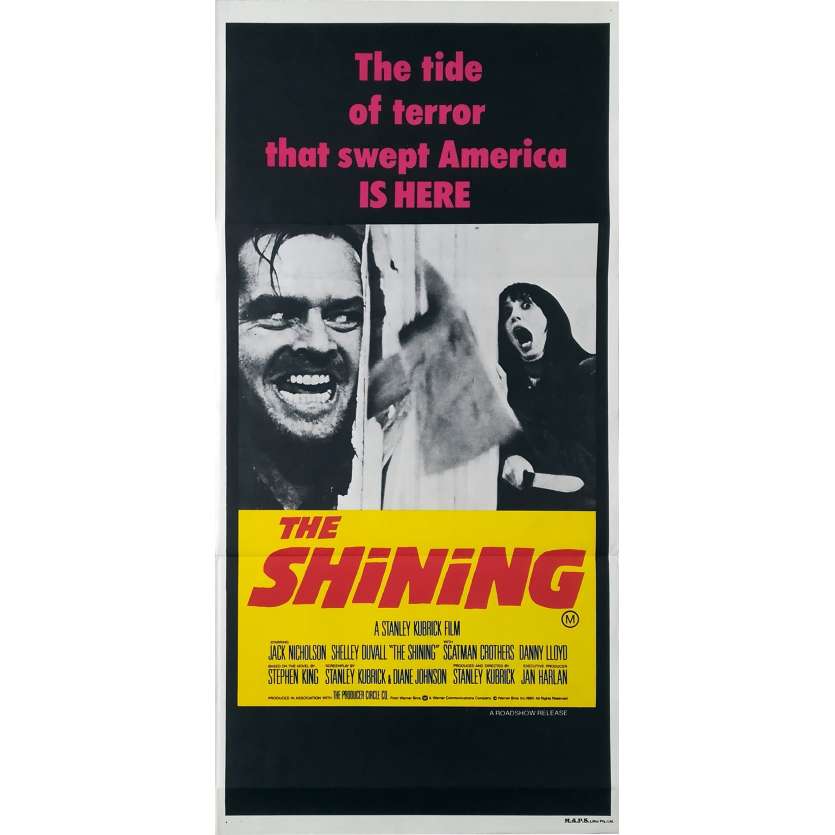SHINING Affiche de film - 33x78 cm. - 1980 - Jack Nicholson, Stanley Kubrick