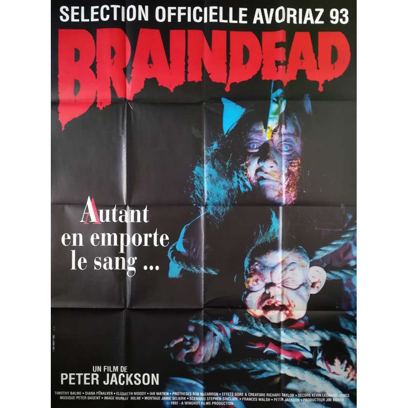 BRAINDEAD Affiche de film - 120x160 cm. - 1992 - Timothy Balme, Peter Jackson