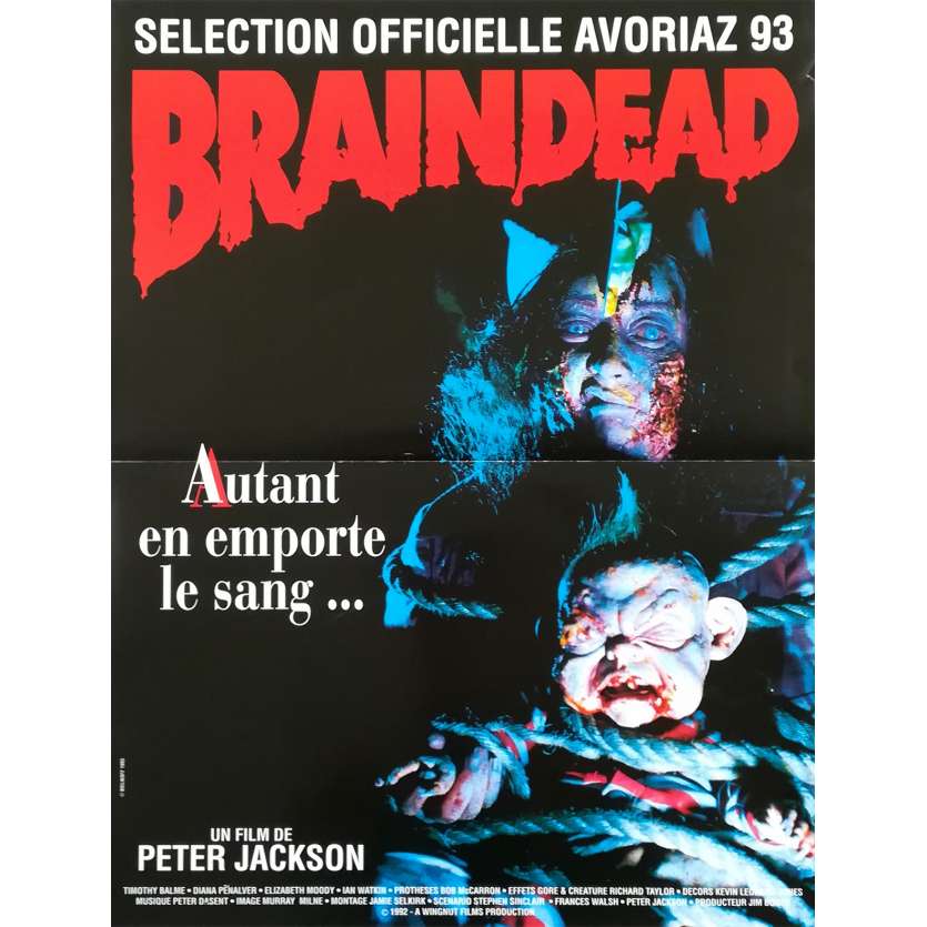 DEAD ALIVE Original Movie Poster - 15x21 in. - 1992 - Peter Jackson, Timothy Balme