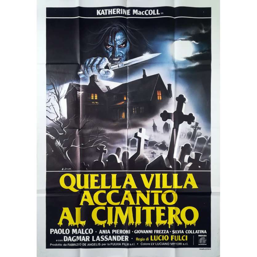 HOUSE BY THE CEMETARY Original Movie Poster - 39x55 in. - 1981 - Lucio Fulci, Catriona McColl