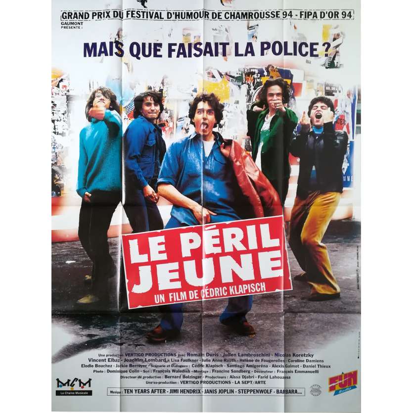 LE PERIL JEUNE Affiche de film  - 120x160 cm. - 1994 - Romain Duris, Cédric Klapisch