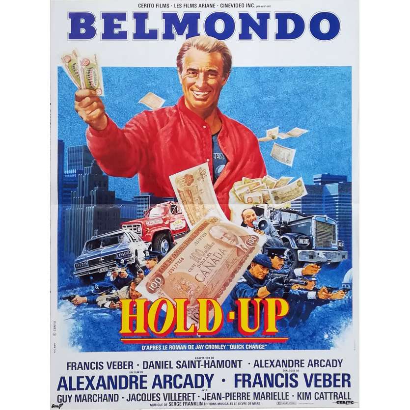 HOLD-UP Original Movie Poster - 15x21 in. - 1985 - Alexandre Arcady, Jean-Paul Belmondo