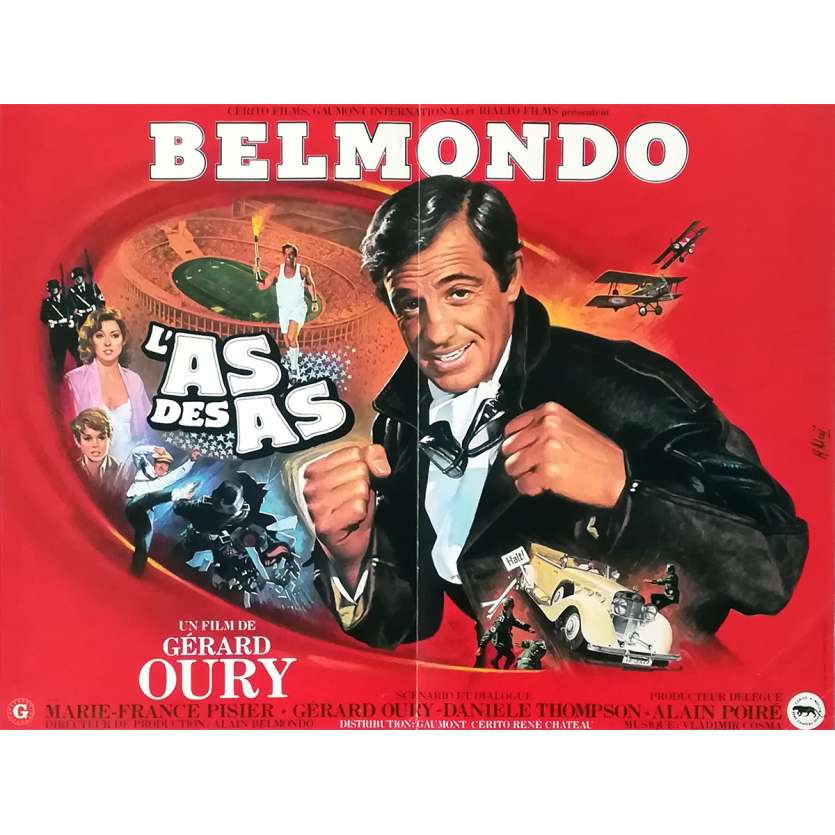 ACE OF ACES Original Movie Poster Style B - 15x21 in. - 1982 - Gerard Oury, Jean-Paul Belmondo