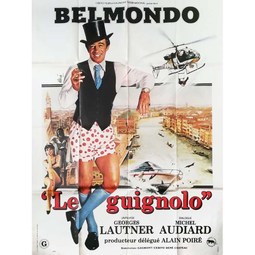 LE GUIGNOLO Original Movie Poster Style C - 47x63 in. - 1980 - Georges Lautner, Jean-Paul Belmondo