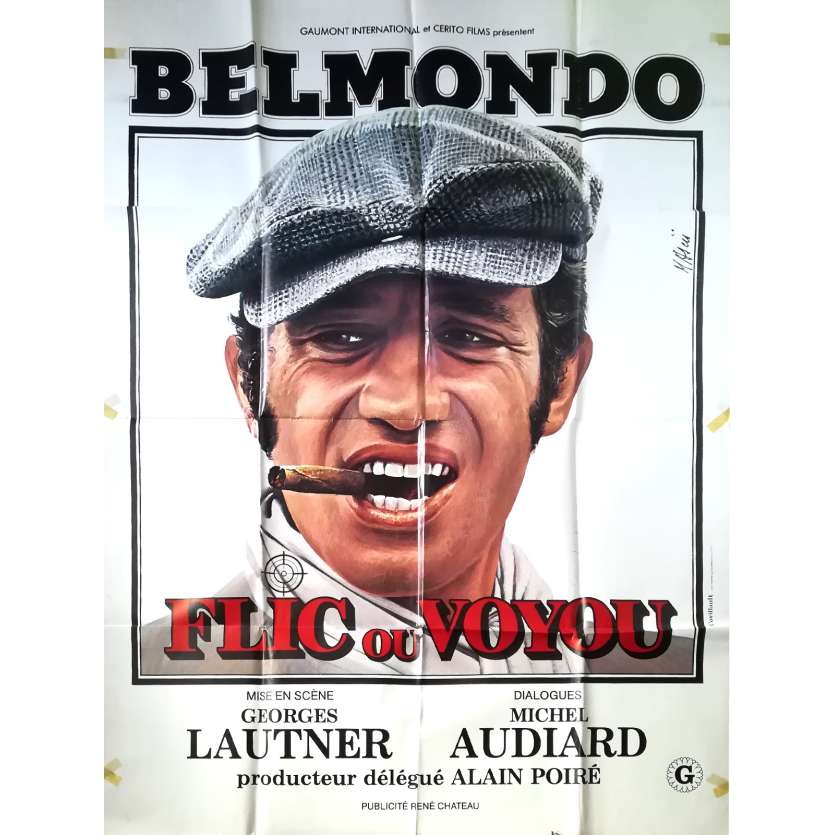 COP OR HOOD Original Movie Poster - 47x63 in. - 1979 - Georges Lautner, Jean-Paul Belmondo