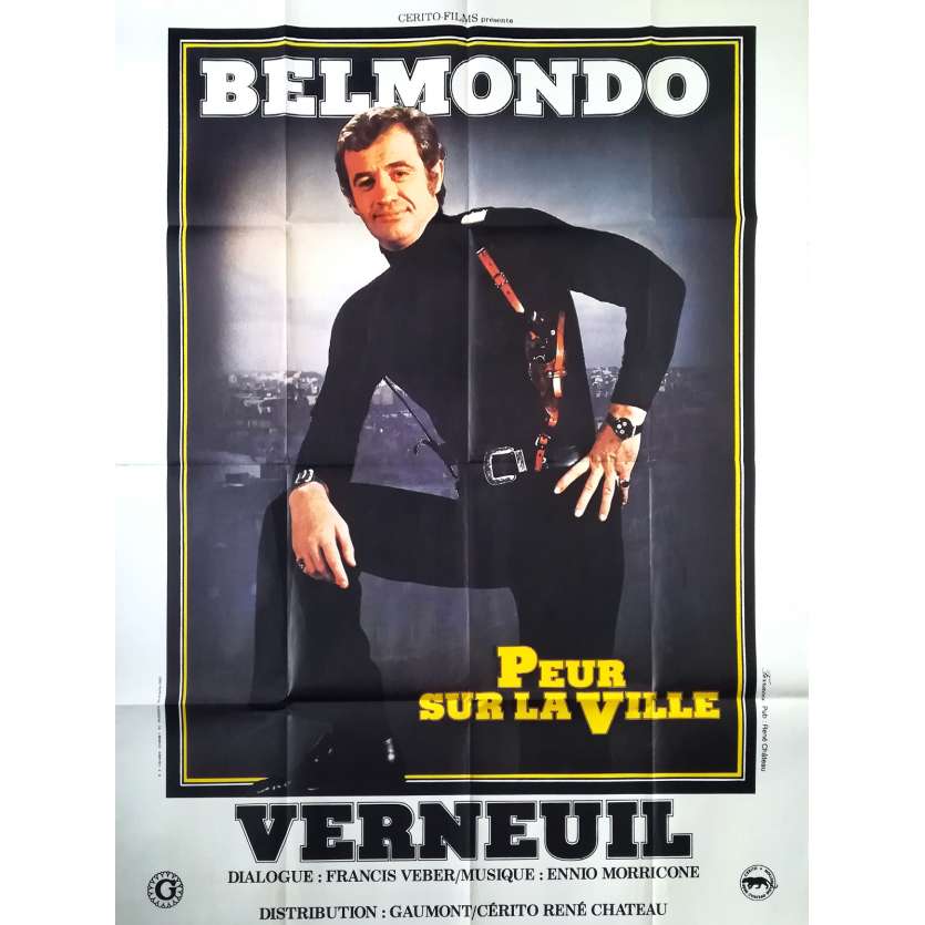 PEUR SUR LA VILLE Affiche de film  - 120x160 cm. - 1975 - Jean-Paul Belmondo, Henri Verneuil