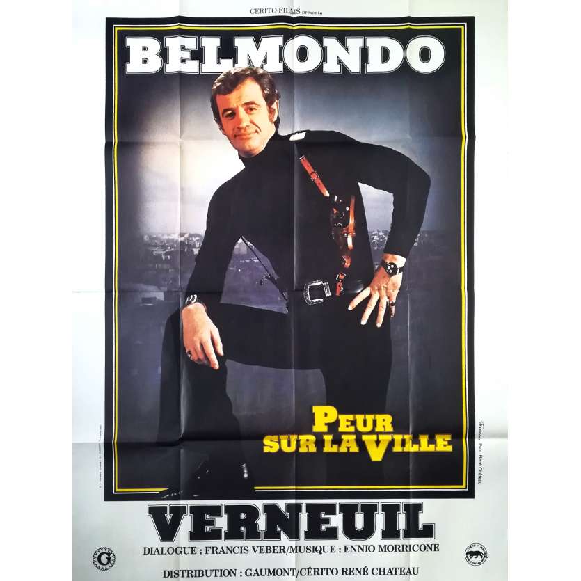 PEUR SUR LA VILLE Affiche de film - 120x160 cm. - 1975 - Jean-Paul Belmondo, Henri Verneuil