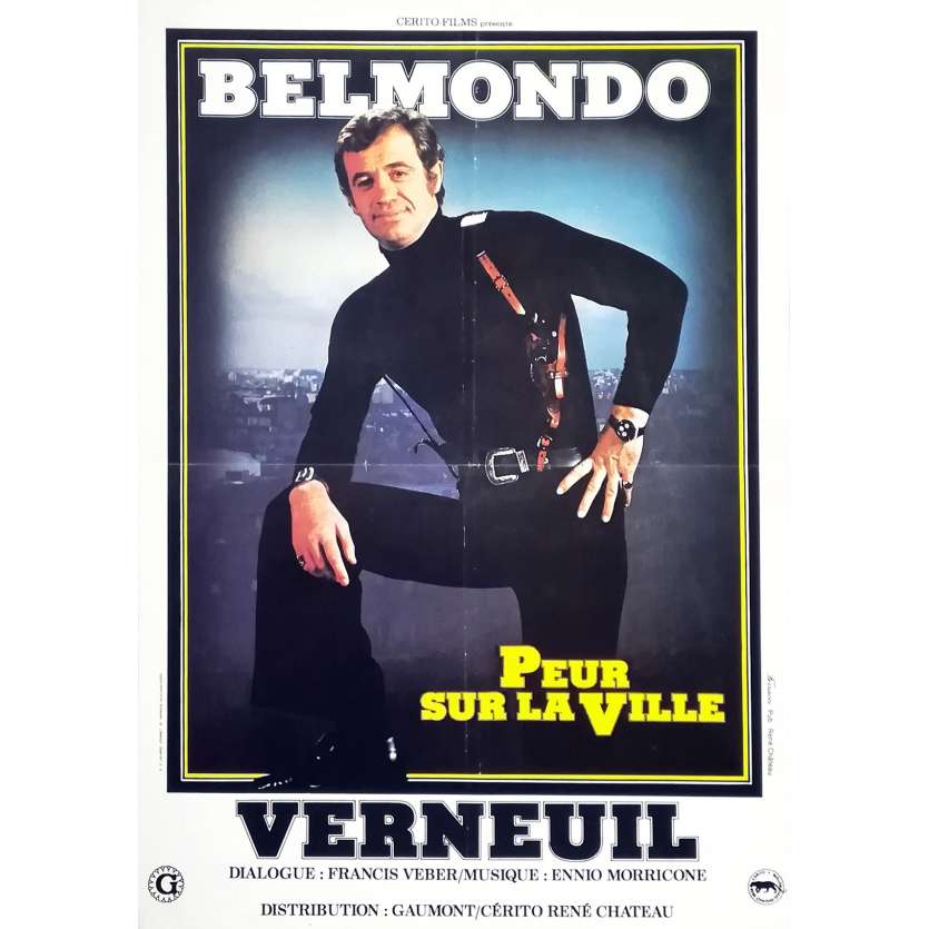 PEUR SUR LA VILLE Affiche de film  - 40x60 cm. - 1975 - Jean-Paul Belmondo, Henri Verneuil