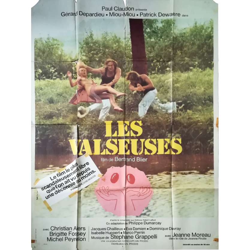 LES VALSEUSES Affiche de film  - 120x160 cm. - 1974 - Patrick Dewaere, Gérard Depardieu, Bertrand Blier