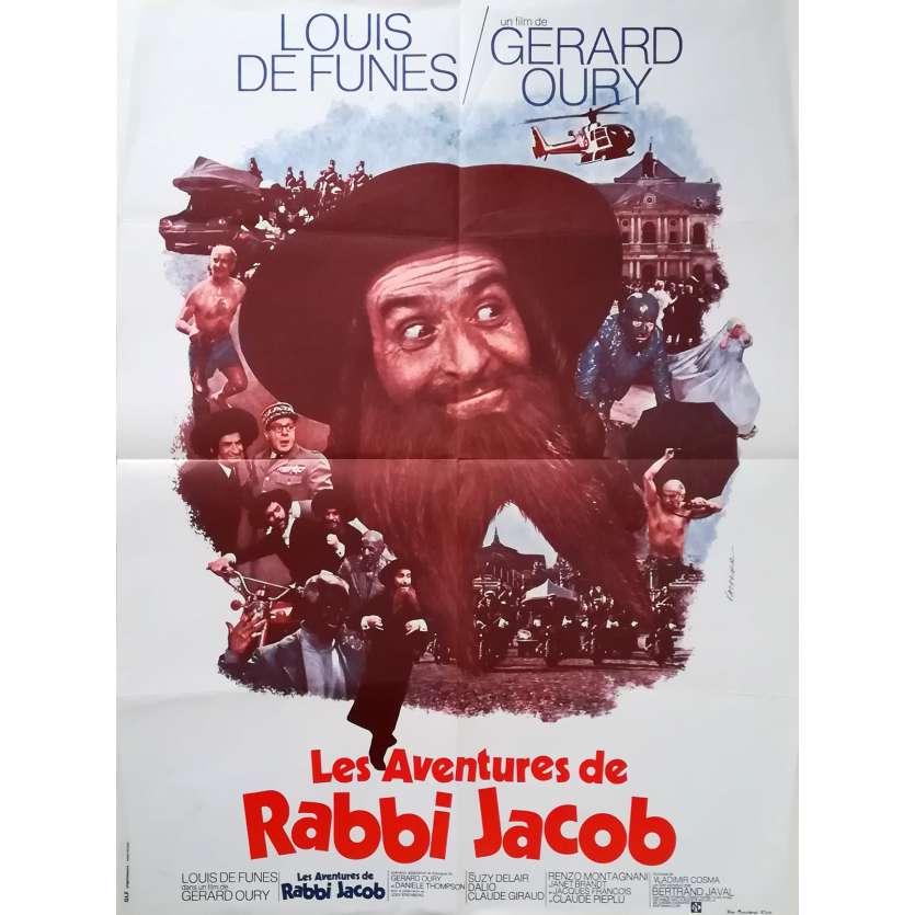 LES AVENTURES DE RABBI JACOB Affiche de film - 60x80 cm. - 1973 - Louis de Funès, Gérard Oury