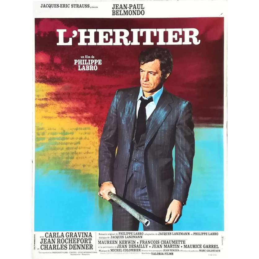 THE INHERITOR Original Movie Poster - 15x21 in. - 1973 - Philippe Labro, Jean-Paul Belmondo