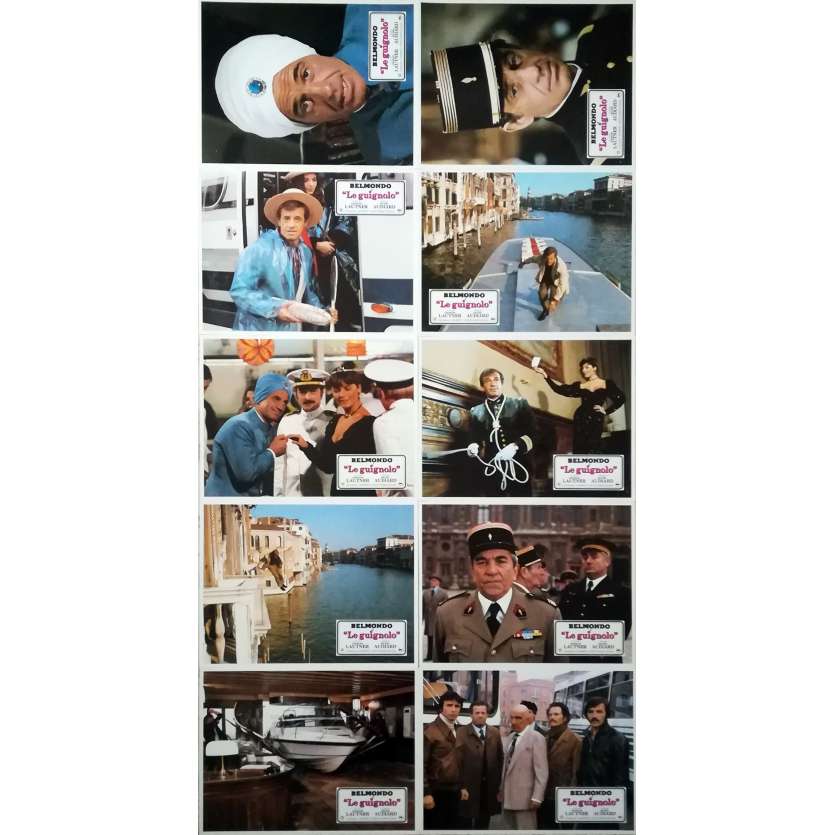 LE GUIGNOLO Original Lobby Cards x10 - 9x12 in. - 1980 - Georges Lautner, Jean-Paul Belmondo