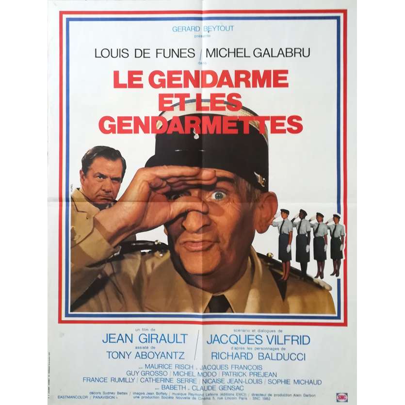LE GENDARME ET LES GENDARMETTES Affiche de film Mod A - 60x80 cm. - 1982 - Louis de Funès, Jean Girault