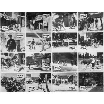 JOUR DE FETE Original Lobby Cards x16 - 9x12 in. - R1970 - Jacques Tati, Paul Frankeur
